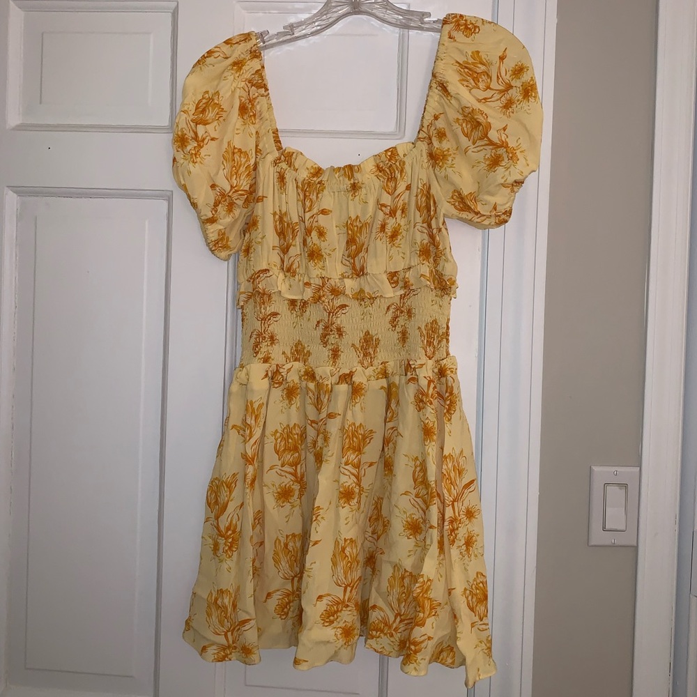 yellow, flower sundress